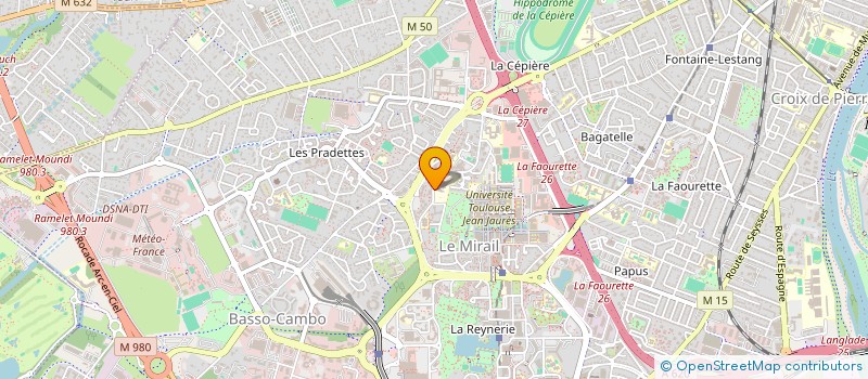 localisation de l'entreprise ASSOCIATION SPORTIVE DE L'ECOLE NATIONALE SUPERIEURE D'ARCHITECTURE DE TOULOUSE (ASENSA TOULOUSE)  TOULOUSE