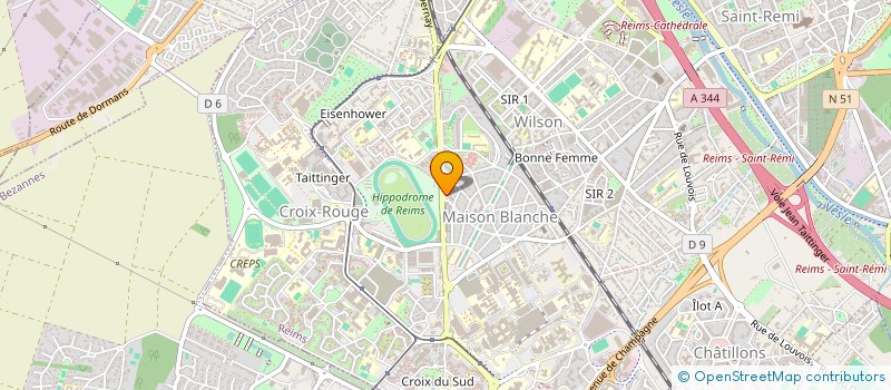 localisation de l'entreprise ASSOCIATION SPORTIVE DE L'OFFICE PUBLIC D'HABITATION A LOYER MODERE  REIMS