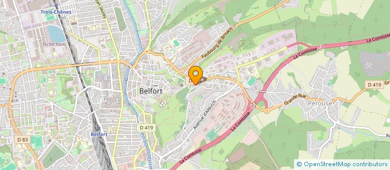 localisation de l'entreprise ASSOCIATION SPORTIVE DES ECOLES PUBLIQUES DES GLACIS à BELFORT