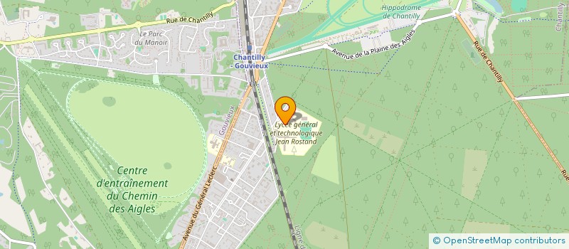 localisation de l'entreprise ASSOCIATION SPORTIVE DES LYCEES J ROSTAND ET LA FORET A CHANTILLY  CHANTILLY