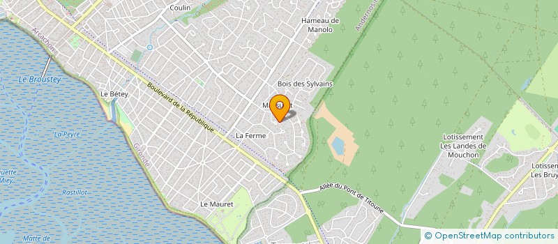 localisation de l'entreprise ASSOCIATION SPORTIVE DES P.T.T ANDERNOS (A.S.P.T.T)  ANDERNOS-LES-BAINS