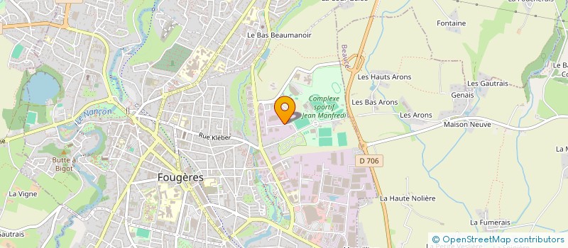 localisation de l'entreprise ASSOCIATION SPORTIVE DES P.T.T. DE FOUGERES  FOUGERES