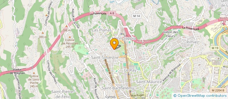 localisation de l'entreprise ASSOCIATION SPORTIVE DES TRAMINOTS DES ALPES MARITIMES à NICE