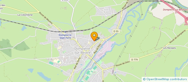 localisation de l'entreprise ASSOCIATION SPORTIVE DOMPIERRE FOOTBALL  DOMPIERRE-SUR-BESBRE