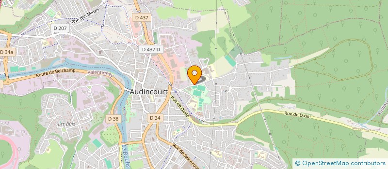 localisation de l'entreprise ASSOCIATION SPORTIVE DU CENTRE D'APPRENTISSAGE FEMININ D'AUDINCOURT  AUDINCOURT