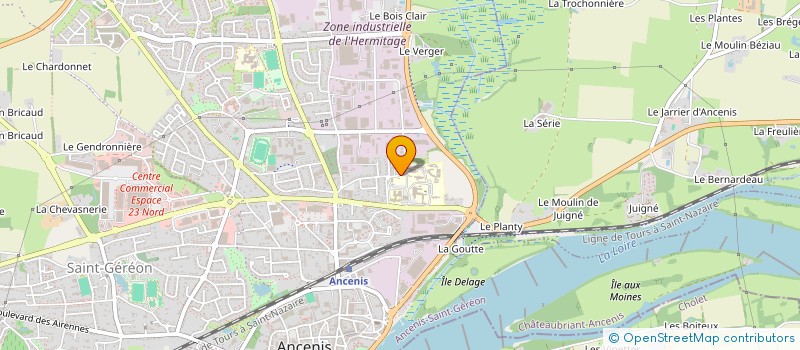 localisation de l'entreprise ASSOCIATION SPORTIVE DU CENTRE HOSPITALIER ERDRE ET LOIRE (ASCHEL)  ANCENIS-SAINT-GEREON