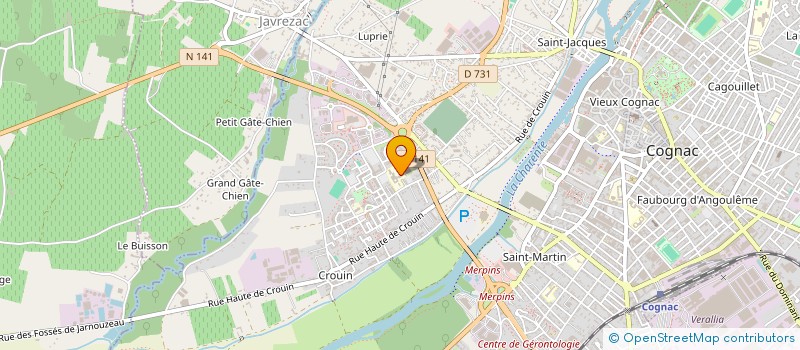 localisation de l'entreprise ASSOCIATION SPORTIVE DU COLLEGE CLAUDE BOUCHER à COGNAC