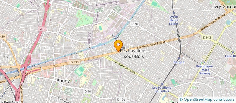 localisation de l'entreprise ASSOCIATION SPORTIVE DU COLLEGE D'ENSEIGNEMENT GENERAL ANATOLE FRANCE DES PAVILLONS-SOUS-BOIS  LES PAVILLONS-SOUS-BOIS