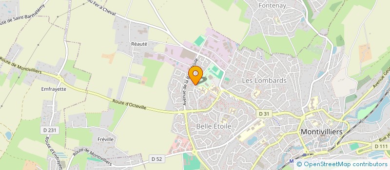 localisation de l'entreprise ASSOCIATION SPORTIVE DU COLLEGE D'ENSEIGNEMENT SECONDAIRE BELLE-ETOILE  MONTIVILLIERS