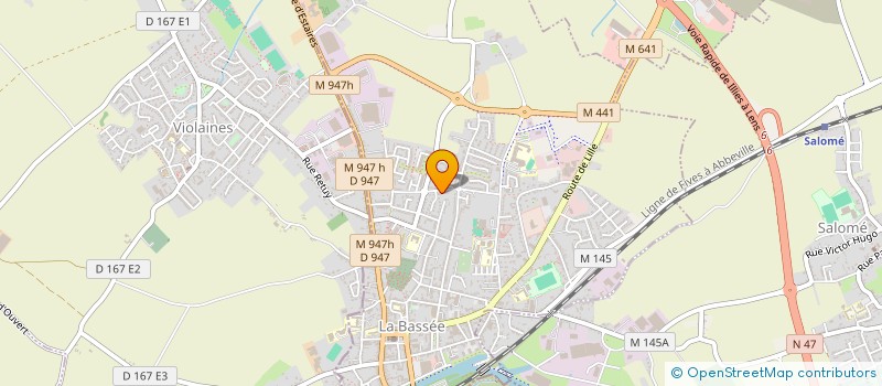 localisation de l'entreprise ASSOCIATION SPORTIVE DU COLLEGE D'ENSEIGNEMENT SECONDAIRE DE LA BASSEE  LA BASSEE