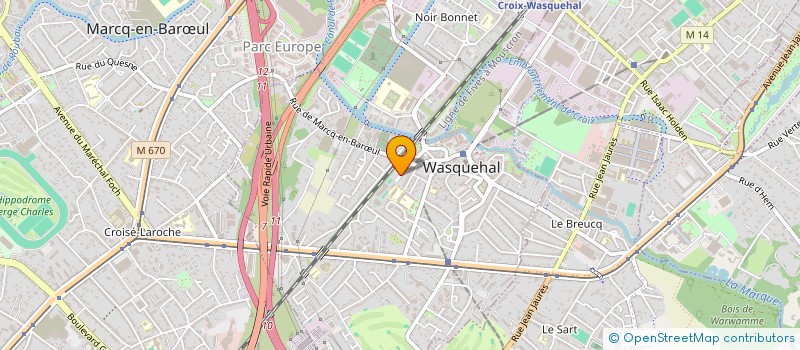 localisation de l'entreprise ASSOCIATION SPORTIVE DU COLLEGE D'ENSEIGNEMENT SECONDAIRE DE WASQUEHAL  WASQUEHAL