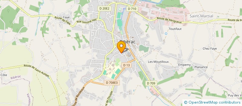 localisation de l'entreprise ASSOCIATION SPORTIVE DU COLLEGE DE LA CITE SCOLAIRE ARNAUD DANIEL DE RIBERAC  RIBERAC