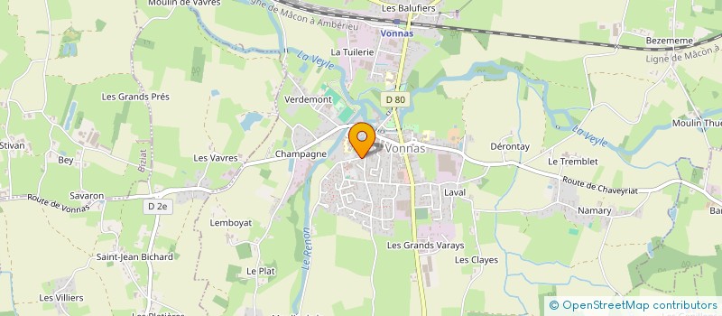 localisation de l'entreprise ASSOCIATION SPORTIVE DU COLLEGE DE VONNAS  VONNAS