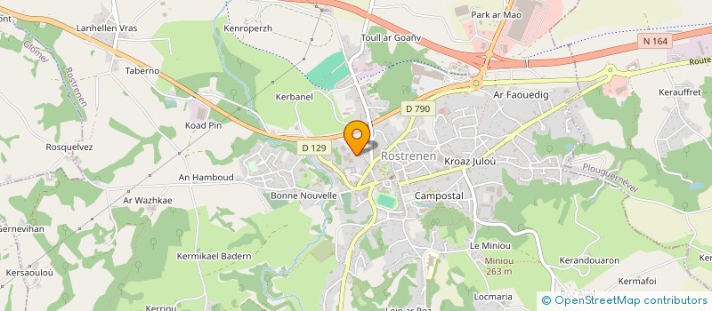 localisation de l'entreprise ASSOCIATION SPORTIVE DU COLLEGE E. HERRIOT  ROSTRENEN