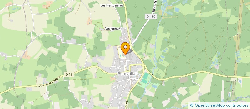 localisation de l'entreprise ASSOCIATION SPORTIVE DU COLLEGE ENSEIGNEMENT SECONDAIRE PONT VALLAIN  PONTVALLAIN