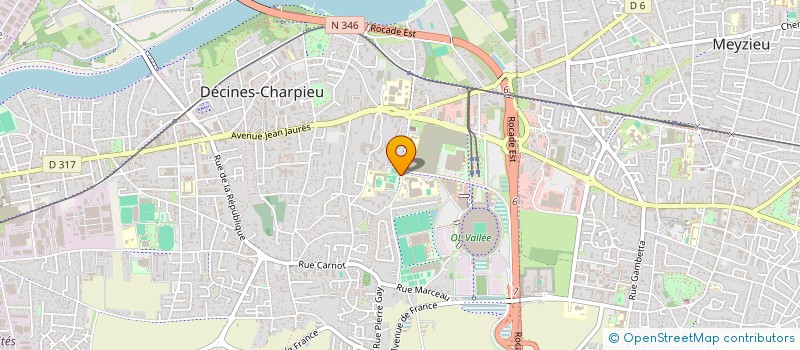 localisation de l'entreprise ASSOCIATION SPORTIVE DU COLLEGE GEORGES BRASSENS  DECINES-CHARPIEU