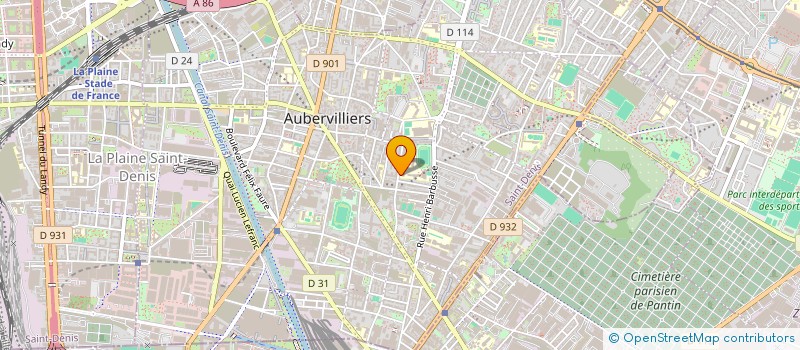 localisation de l'entreprise ASSOCIATION SPORTIVE DU COLLEGE HENRI WALLON D'AUBERVILLIERS  AUBERVILLIERS