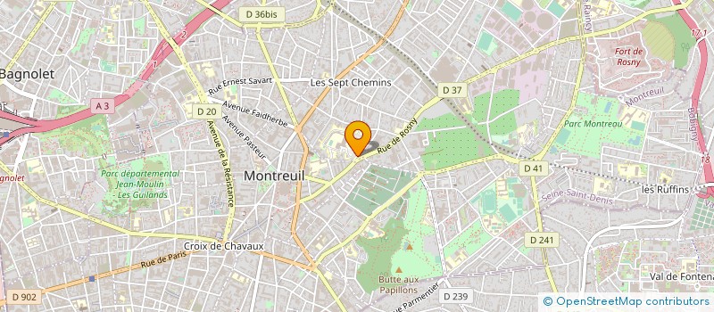 localisation de l'entreprise ASSOCIATION SPORTIVE DU COLLEGE JEAN JAURES  MONTREUIL