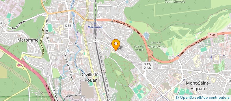 localisation de l'entreprise ASSOCIATION SPORTIVE DU COLLEGE JULES VERNE  DEVILLE-LES-ROUEN