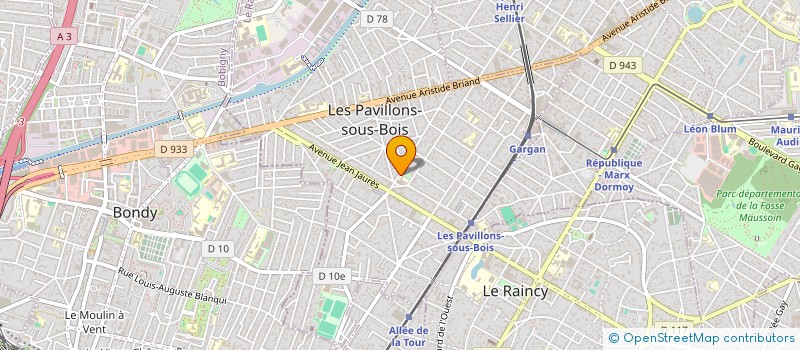 localisation de l'entreprise ASSOCIATION SPORTIVE DU COLLEGE LA BASOCHE  LES PAVILLONS-SOUS-BOIS