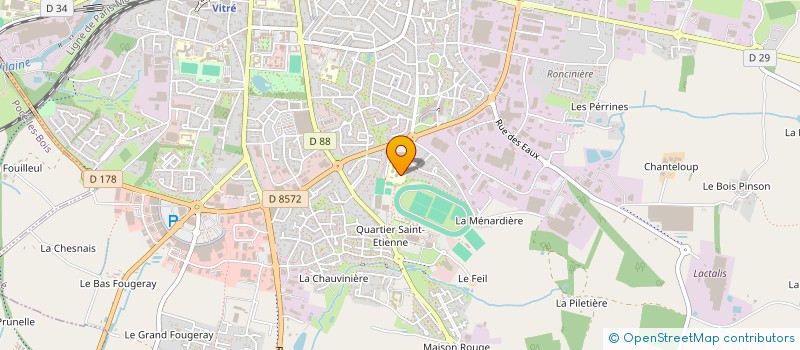 localisation de l'entreprise ASSOCIATION SPORTIVE DU COLLEGE LES ROCHERS SEVIGNE  VITRE