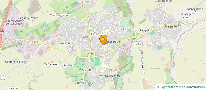 localisation de l'entreprise ASSOCIATION SPORTIVE DU COLLEGE PIERRE STEPHAN  BRIEC