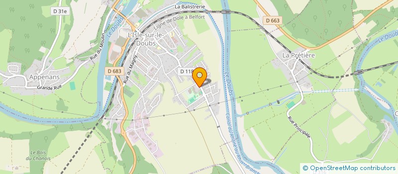 localisation de l'entreprise ASSOCIATION SPORTIVE DU COLLEGUE PAUL ELIE DUBOIS  L'ISLE-SUR-LE-DOUBS