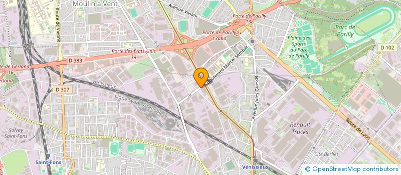 localisation de l'entreprise ASSOCIATION SPORTIVE DU GROUPE D'ENSEIGNEMENT SECONDAIRE ET TECHNIQUE  VENISSIEUX