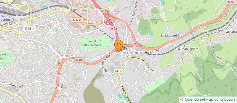 localisation de l'entreprise ASSOCIATION SPORTIVE DU JEU DE L'ARC  SAINT-ETIENNE