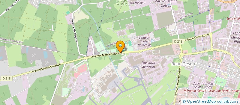 localisation de l'entreprise ASSOCIATION SPORTIVE DU JEU DE PAUME DE BORDEAUX à MERIGNAC