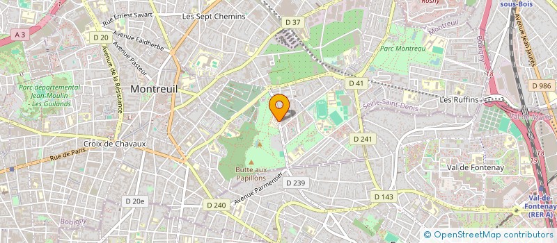 localisation de l'entreprise ASSOCIATION SPORTIVE DU L.E.T.P D'HORTICULTURE DE MONTREUIL  MONTREUIL