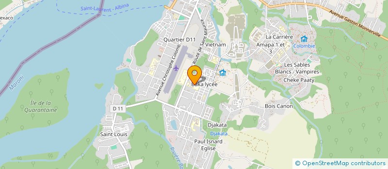 localisation de l'entreprise ASSOCIATION SPORTIVE DU LYCEE BERTENE JUMINER à SAINT-LAURENT-DU-MARONI