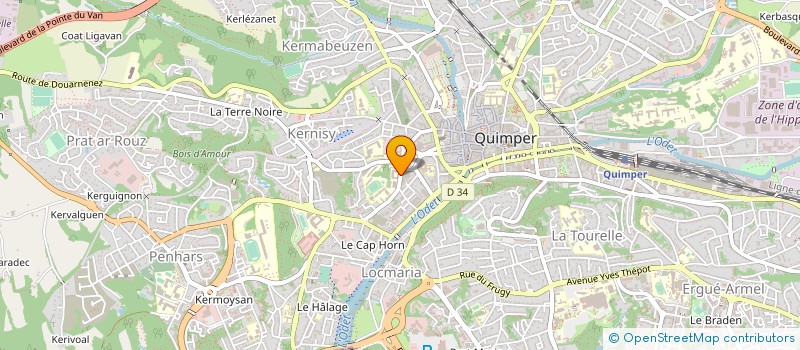 localisation de l'entreprise ASSOCIATION SPORTIVE DU LYCEE BRIZEUX QUIMPER (AEL AR MOR) à QUIMPER