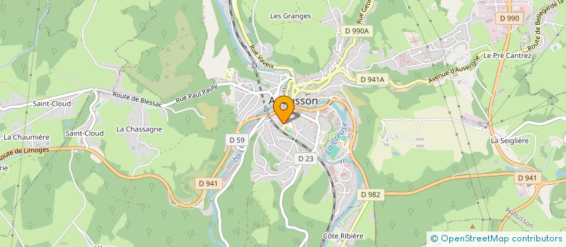 localisation de l'entreprise ASSOCIATION SPORTIVE DU LYCEE D'AUBUSSON à AUBUSSON