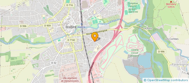 localisation de l'entreprise ASSOCIATION SPORTIVE DU LYCEE D'ENSEIGNEMENT PROFESSIONNEL D'ISSOIRE  ISSOIRE