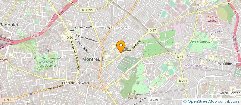 localisation de l'entreprise ASSOCIATION SPORTIVE DU LYCEE JEAN JAURES  MONTREUIL