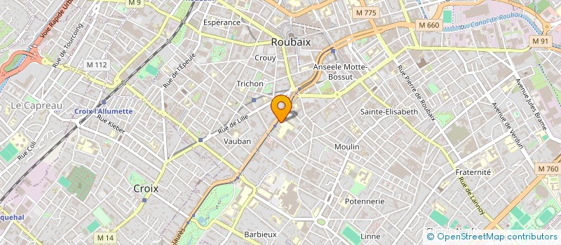 localisation de l'entreprise ASSOCIATION SPORTIVE DU LYCEE JEAN MOULIN  ROUBAIX