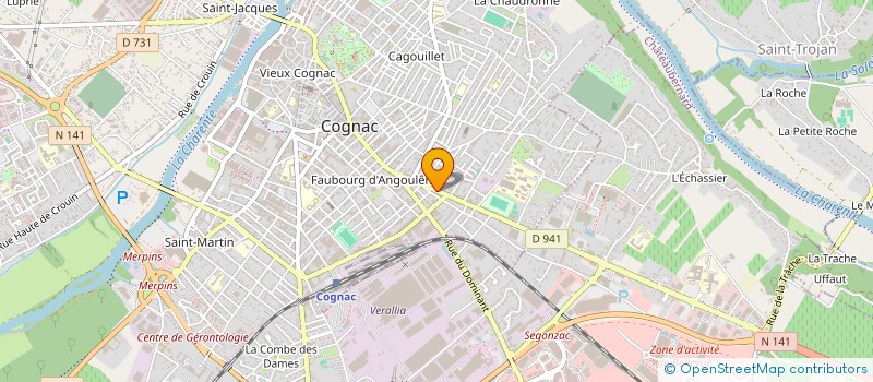 localisation de l'entreprise ASSOCIATION SPORTIVE DU LYCEE LOUIS DELAGE à COGNAC