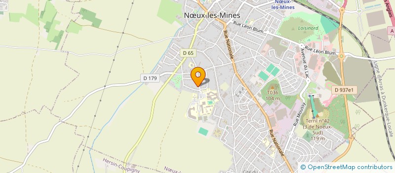 localisation de l'entreprise ASSOCIATION SPORTIVE DU LYCEE POLYVALENT D'ARTOIS DE NOEUX LES MINES  NUX-LES-MINES