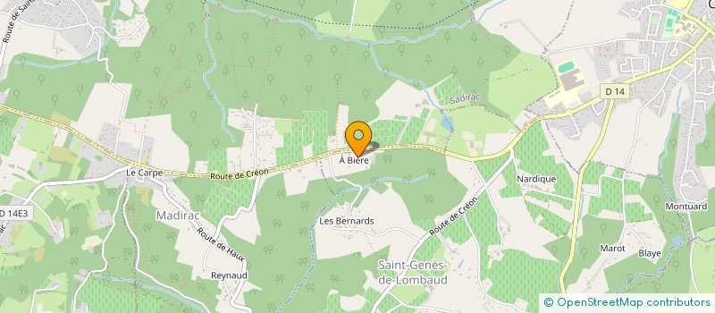 localisation de l'entreprise ASSOCIATION SPORTIVE DU LYCEE POLYVALENT DE CREON  CREON