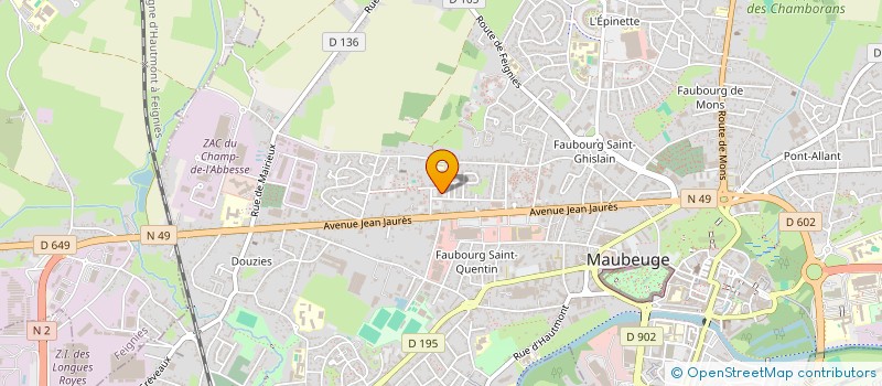 localisation de l'entreprise ASSOCIATION SPORTIVE DU LYCEE POLYVALENT PIERRE FOREST DE MAUBEUGE  MAUBEUGE