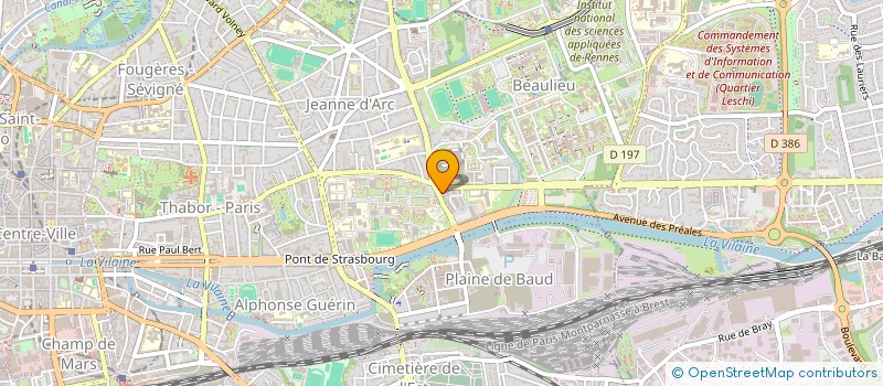 localisation de l'entreprise ASSOCIATION SPORTIVE DU LYCEE PROFESSIONNEL  RENNES