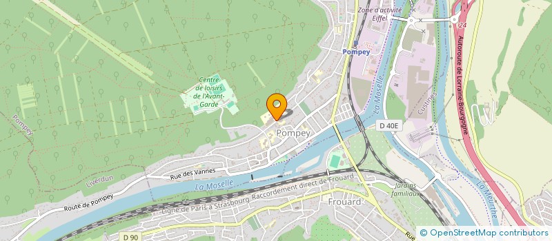 localisation de l'entreprise ASSOCIATION SPORTIVE DU LYCEE PROFESSIONNEL BERTRAND SCHWARTZ DE POMPEY  POMPEY