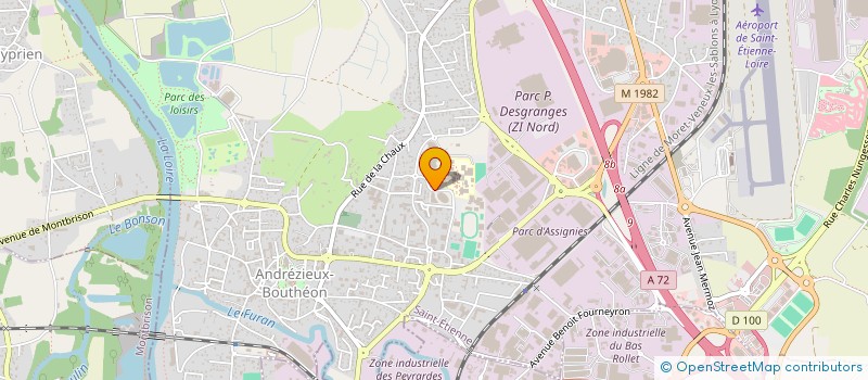 localisation de l'entreprise ASSOCIATION SPORTIVE DU LYCEE PROFESSIONNEL D'ANDREZIEUX-BOUTHEON  ANDREZIEUX-BOUTHEON