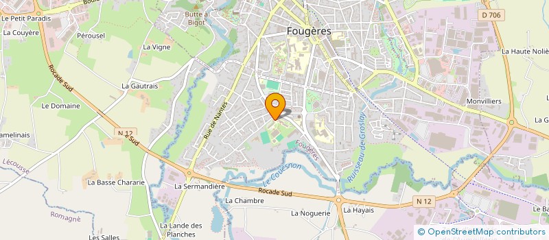 localisation de l'entreprise ASSOCIATION SPORTIVE DU LYCEE PROFESSIONNEL JEAN GUEHENNO  FOUGERES