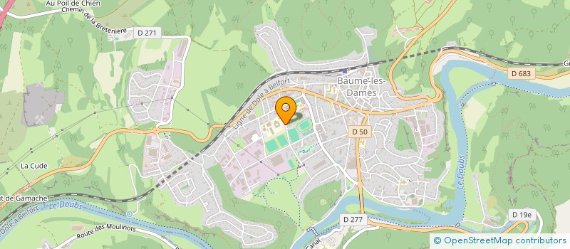 localisation de l'entreprise ASSOCIATION SPORTIVE DU LYCEE PROFESSIONNEL JOUFFROY D'ABBANS  BAUME-LES-DAMES