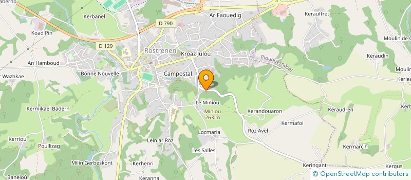 localisation de l'entreprise ASSOCIATION SPORTIVE DU LYCEE PROFESSIONNEL ROSA PARKS DE ROSTRENEN  ROSTRENEN