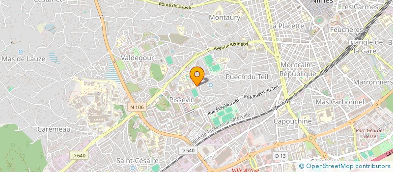 localisation de l'entreprise ASSOCIATION SPORTIVE DU LYCEE PROFESSIONNEL VOLTAIRE A NIMES  NIMES