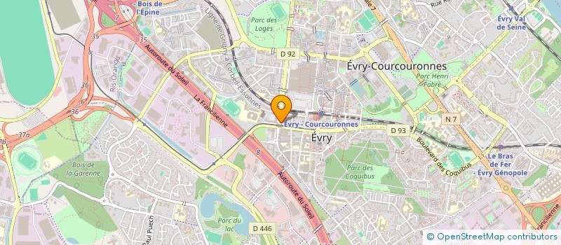 localisation de l'entreprise ASSOCIATION SPORTIVE DU LYCEE REGIONAL DU PARC DES LOGES D'EVRY  EVRY-COURCOURONNES