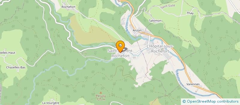 localisation de l'entreprise ASSOCIATION SPORTIVE DU PAYS DE SOLORE/ST LAURENT ROCHEFORT, L'HOPITAL SOUS ROCHEFORT, LES DEBATS RIVIERE D'ORPRA  SAINT-LAURENT-ROCHEFORT